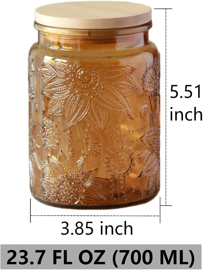 ANSQU Vintage Glass Canister, 23.7 FL OZ Glass Jar - Image 2