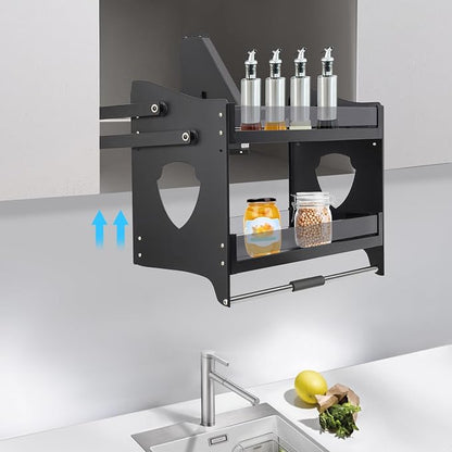 DNYSYSJ Pull down Shelf for Upper Cabinets, 2-Tier Pull down Cabinet Organizer - Image 4