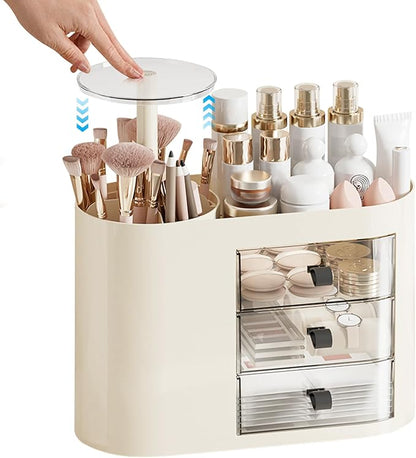 DASITON Makeup Organizer with 3 Drawers, Automatic Lifting Makeup Brush Holder by DASITON