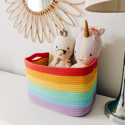 OrganiHaus Set of 3 Rainbow Woven Storage Baskets - Image 7