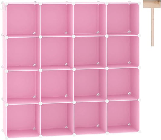 C&AHOME Cube Storage Organizer, 16-Cube Shelves Units, Plastic Storage Cubes by CAHOME