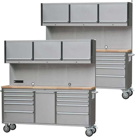 2 Pack - 72" Stainless Steel Rolling Tool Chest by UYRIE