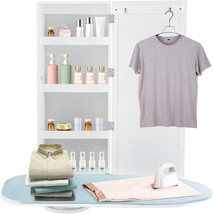 Wall Mount Ironing Board Cabinet, 14 * 8.1 * 37.5inch Built-in Swivel Ironing by Unknown