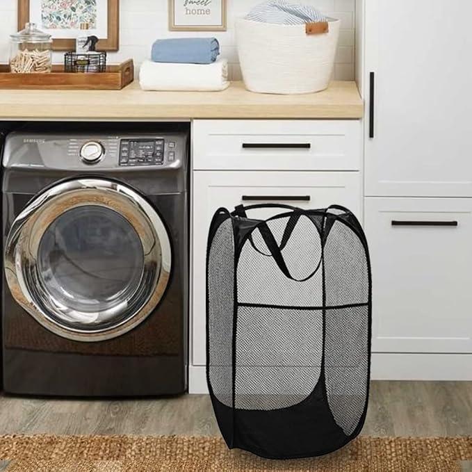 BATTOO Deluxe Strong Mesh Pop up Laundry Hamper Basket - Image 6