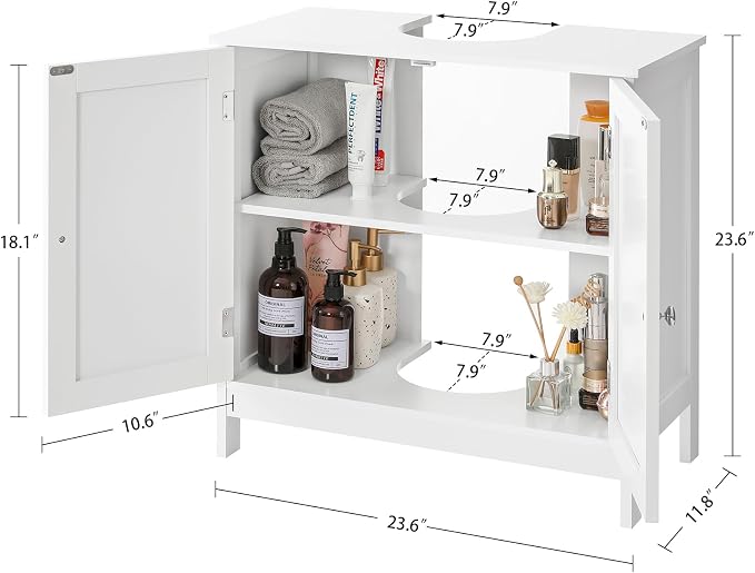 TEENFON Pedestal Sink Storage Cabinet, Under Sink Cabinet - Image 2