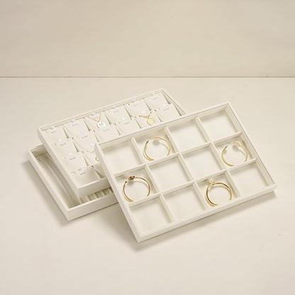 12 Grids Microfiber Jewelry Tray Bracelet Bangle Earring Tray Jewelry Display - Image 7