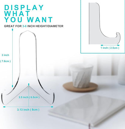 Boloyo 60-Degree Angle Acrylic Plate Display Stand, 3 Inch 5PC Clear Acrylic - Image 2
