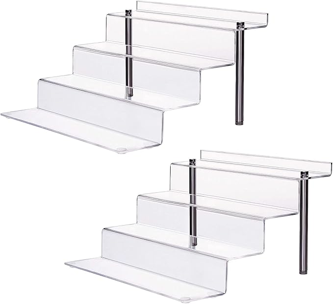 Acrylic Riser Shelf 4 Tier Clear Display Stand by CECOLIC
