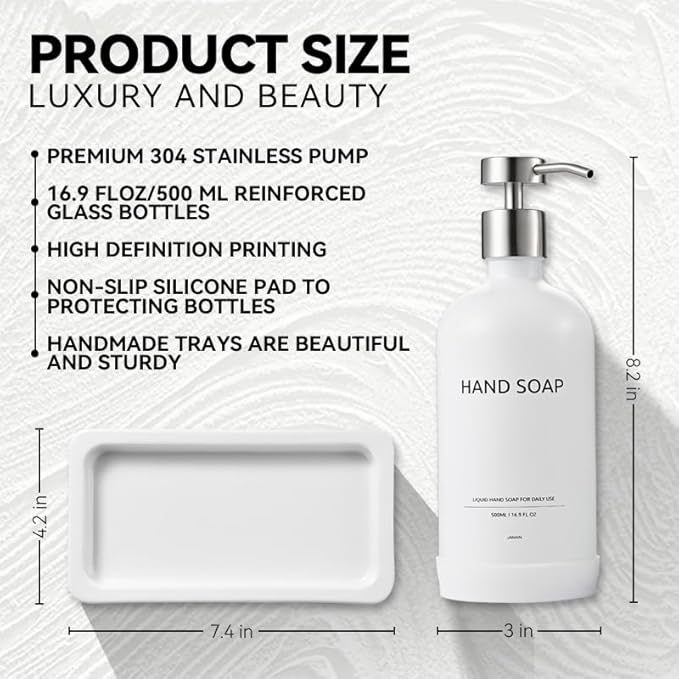 Glass Kitchen Soap Dispenser Set - Image 2