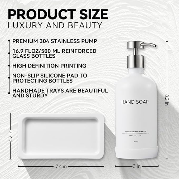 Glass Kitchen Soap Dispenser Set - Image 3