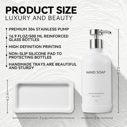 Glass Kitchen Soap Dispenser Set - Image 3
