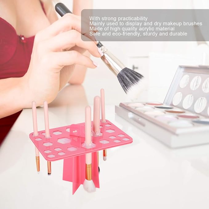 ZJchao Makeup Brush Drying Rack, 26 Hole Makeup Brush Holder Cosmetic Brush - Image 2