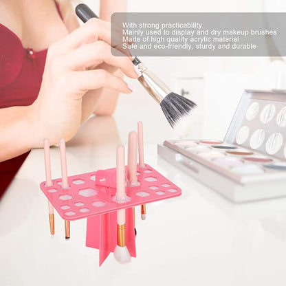 ZJchao Makeup Brush Drying Rack, 26 Hole Makeup Brush Holder Cosmetic Brush - Image 2