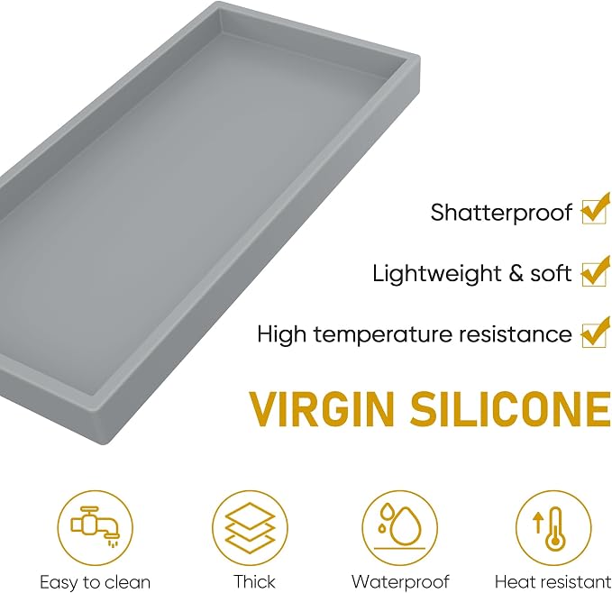 EG-SIPRO Bathroom Counter Tray, Rectangular, Shatterproof, Soap Dispenser Tray - Image 4