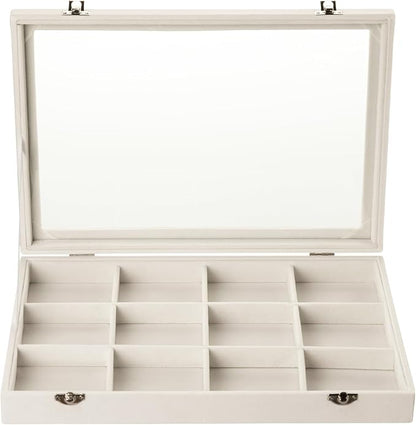 Frebeauty Velvet Jewelry Tray, 12 Grid Jewelry Organizer - Image 2