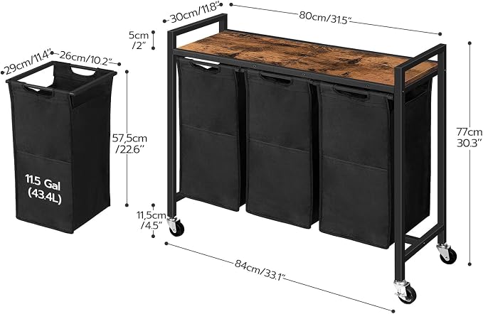 HOOBRO Laundry Sorter 3 Section, Laundry Hamper - Image 3