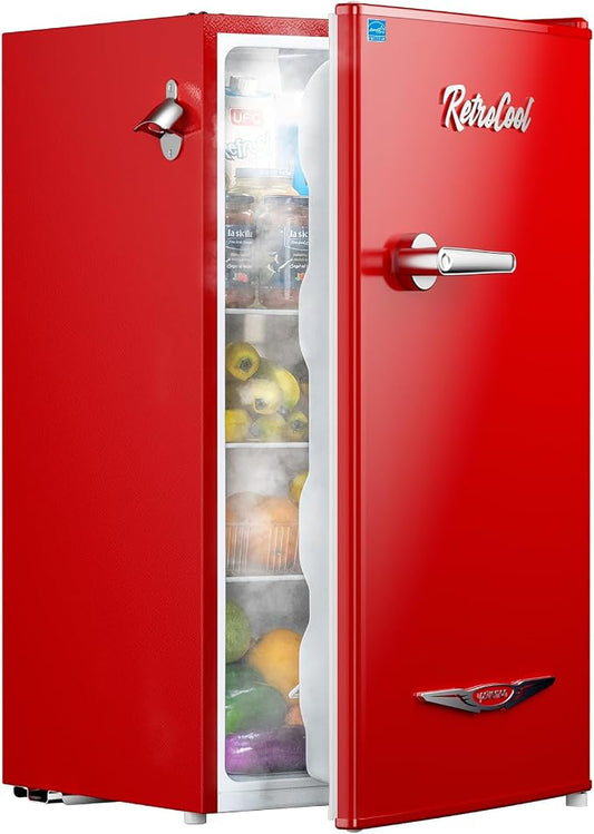 Upstreman 3.2 Cu.Ft Retro Mini Fridge by Upstreman