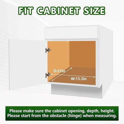 LOVMOR Pull Out Cabinet Organizer 14" W x 18" D, Kitchen Cabinet Pull Out - Image 4