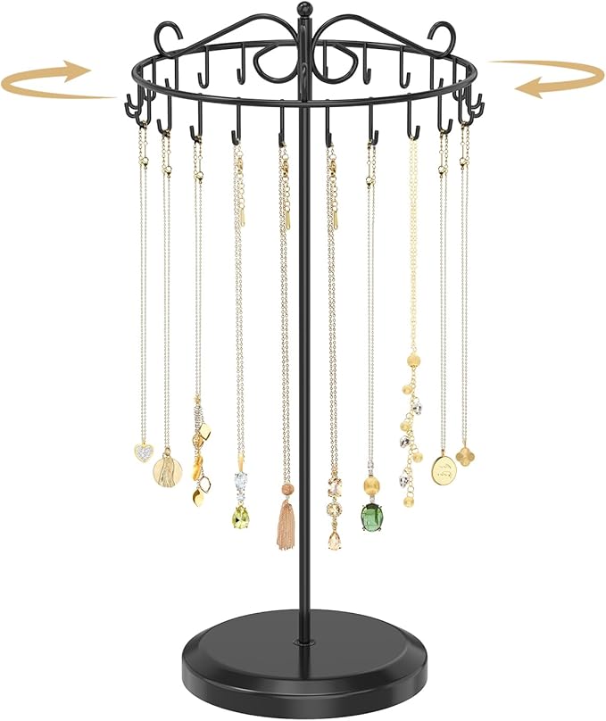 MODOWEY Rotating Necklace Holder Organizer Display Stand by MODOWEY
