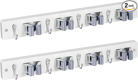 2 Pack Mop Broom Holder Wall Mount by OUTNILI