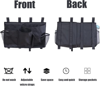 LEISUIT Hanging Storage Bag Bedside Organizer 9 Pockets Black - Image 2