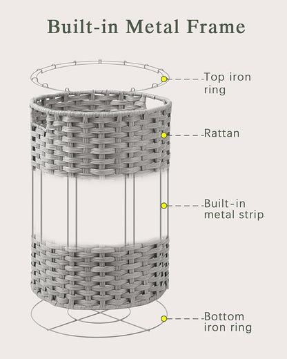 Laundry Hamper Laundry Basket Round 19.0 Gal Handwoven Rattan Laundry Basket - Image 9