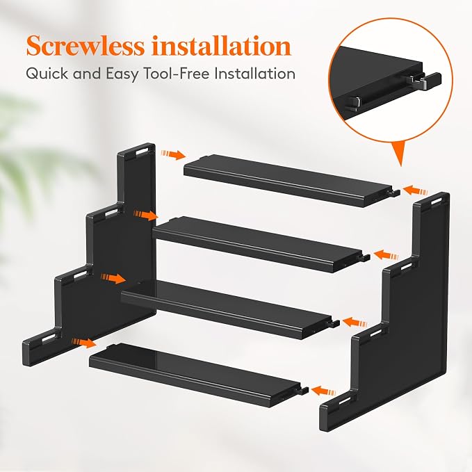 Lifewit Cologne Organizer for Men, 4 Tier Plastic Perfume Stand, Tool-free - Image 3