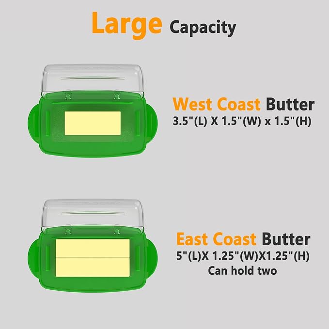 Butter Dishes with Lid for Countertop Refrigerator, Non-Slip Bottom Butter - Image 3