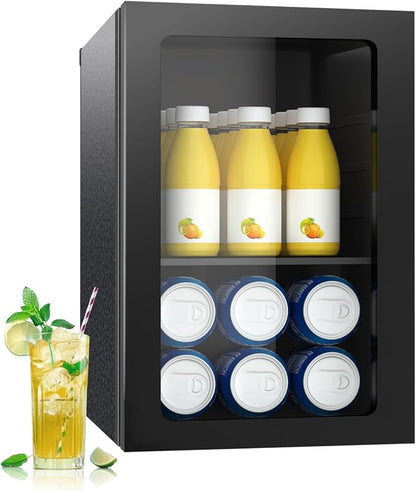 Beverage Refrigerator Cooler, 0.9 Cu.ft Mini Fridge Holds 24 Cans, Solid Door by Unknown