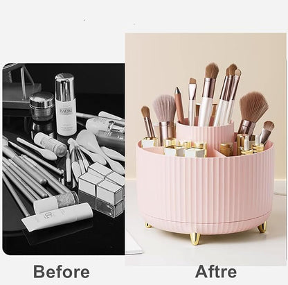 360 Degree Rotating Makeup Brush Holder Organizer Detachable Design 5 Slot Make - Image 2