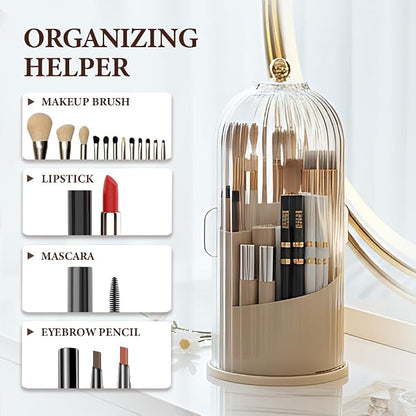 Covered 360° Rotating Makeup Brush Holder, Makeup Organizers - Image 2