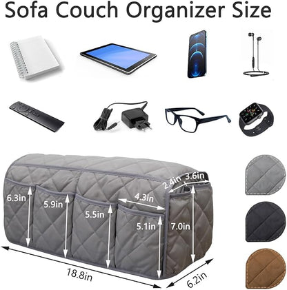 Sofa Armrest Organizer Non-Slip Arm Chair Bedside Caddy Storage Organizer - Image 2