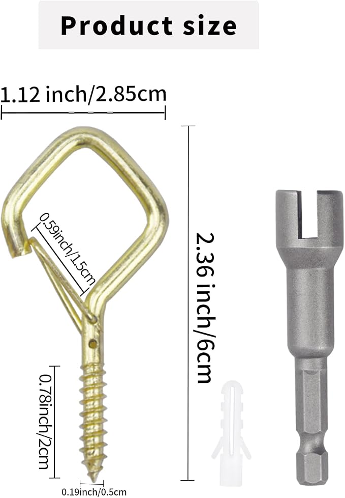 100 PCS Gold Eye Screw Hooks for Hanging Heavy Duty - Image 2