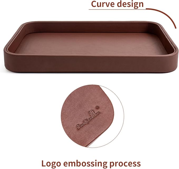 SANQIANWAN Faux Leather Valet Tray - Image 2