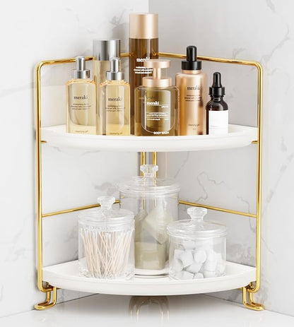 FSyueyun 2-Tier Corner Bathroom Counter Organizer, Tool-Less Installation by FSyueyun