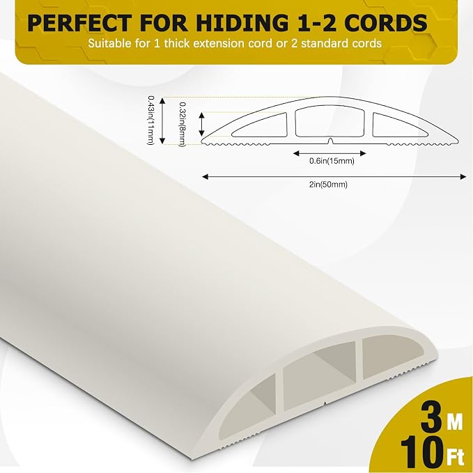 Floor Cord Cover 10FT Cord Covers - Image 2