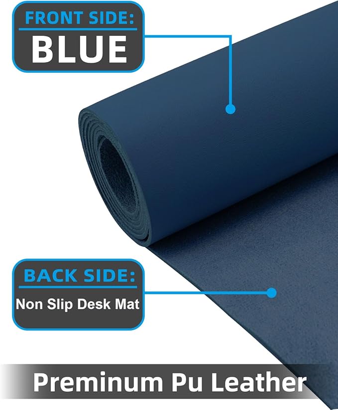 Leather Desk Protector, Non-Slip PU Laptop Mat - Image 2
