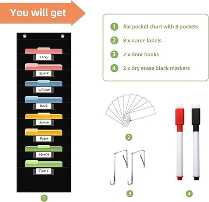 8 Pockets File Storage Pocket Chart - Image 5
