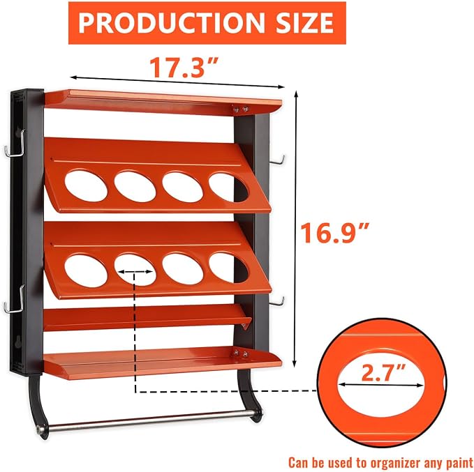 Wallmaster Spray Can Holder, Lube Can Wall Mount Storage Rack Heavy Duty Paint - Image 3