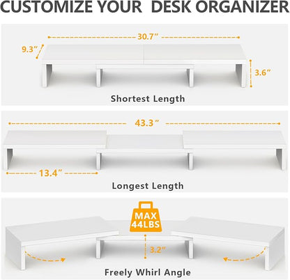 TAVR Furniture Dual Monitor Stand Riser, Computer Monitor Stands - Image 3