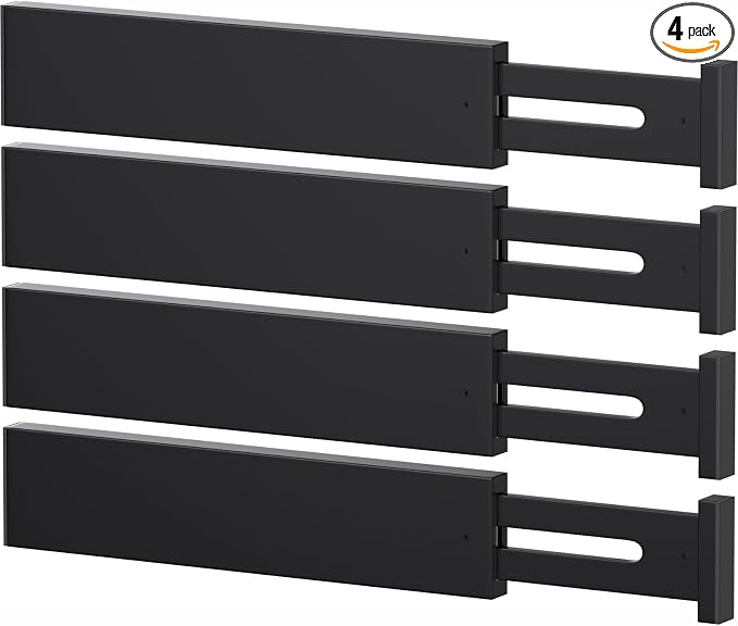 Bamboo Drawer Dividers, 17-22" Adjustable Kitchen Drawer Organizer by Ryqtop