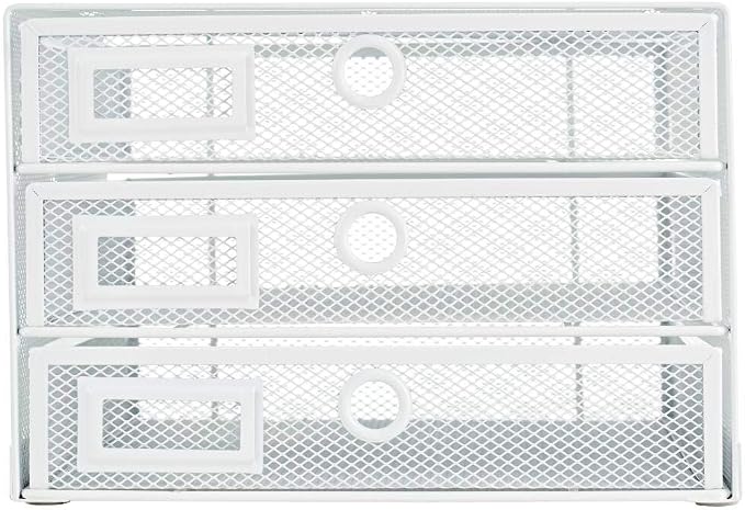 Annova Desk Organizer Wire Mesh 3 Tier Sliding Drawers Paper - Image 7