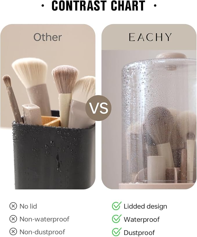 EACHY Makeup Brush Holder 360° Rotating - Image 2