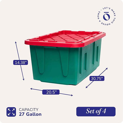 HOMZ 4-Pack Durabilt, Heavy Duty Plastic Storage Bins - Image 4