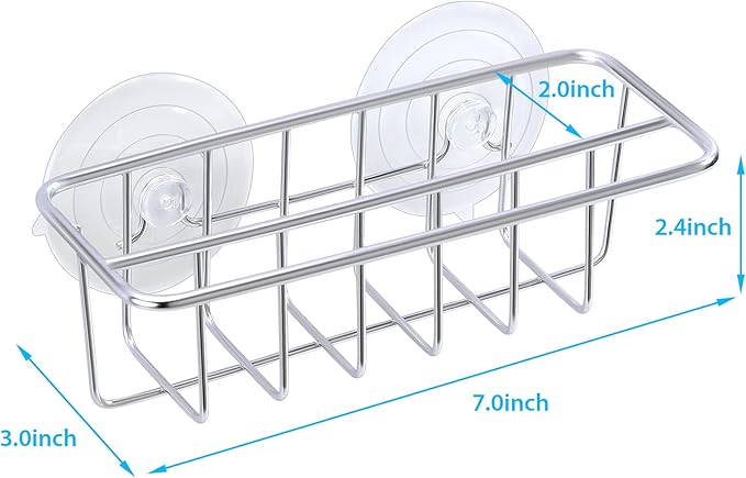 Sink Caddy Sponge Holder for Kitchen Sink Dish Cloth Hanger 2 Suspension Options - Image 5