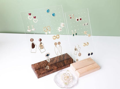 GemeShou Beech earring display for selling jewelry, wooden earring holder for - Image 5
