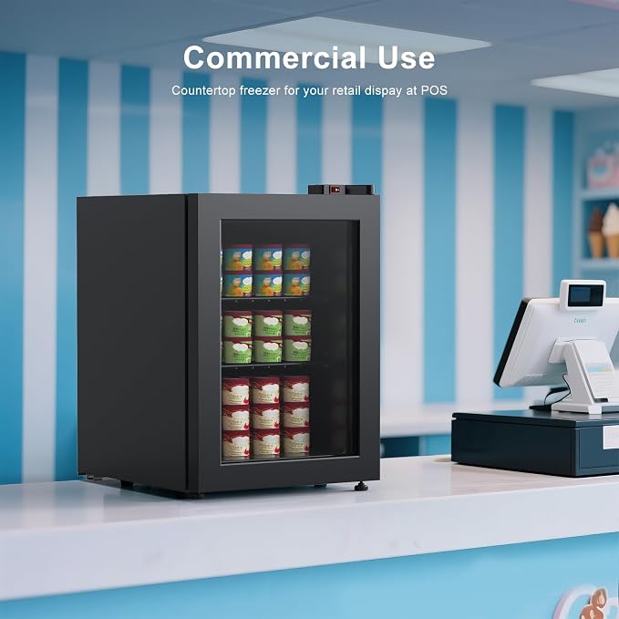 Northair Mini freezer 2.1 Cu Ft Glass Door Display, 2 Removable Shelves - Image 6