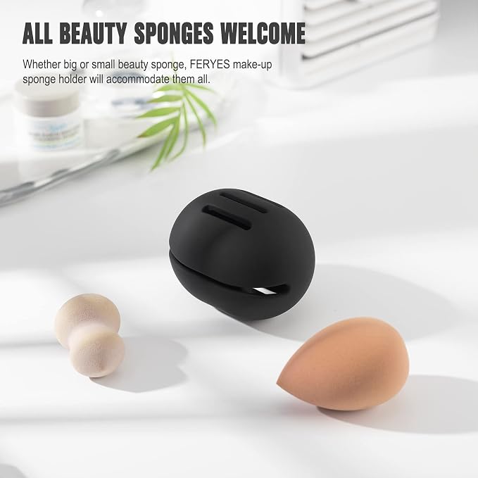 FERYES 2 PCS Makeup Sponge Holder – Shatterproof Eco-Friendly Silicone Beauty - Image 4