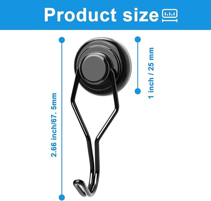 MIKEDE Black Magnetic Hooks Heavy Duty, 80 lb+ Strong Swivel Swing Neodymium - Image 3