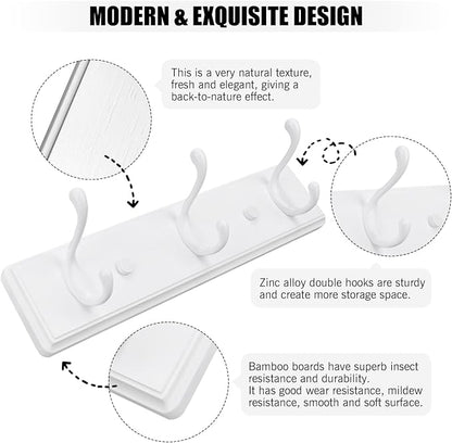 Wooden Coat Rack, Wall-Mounted Organizer - Image 3